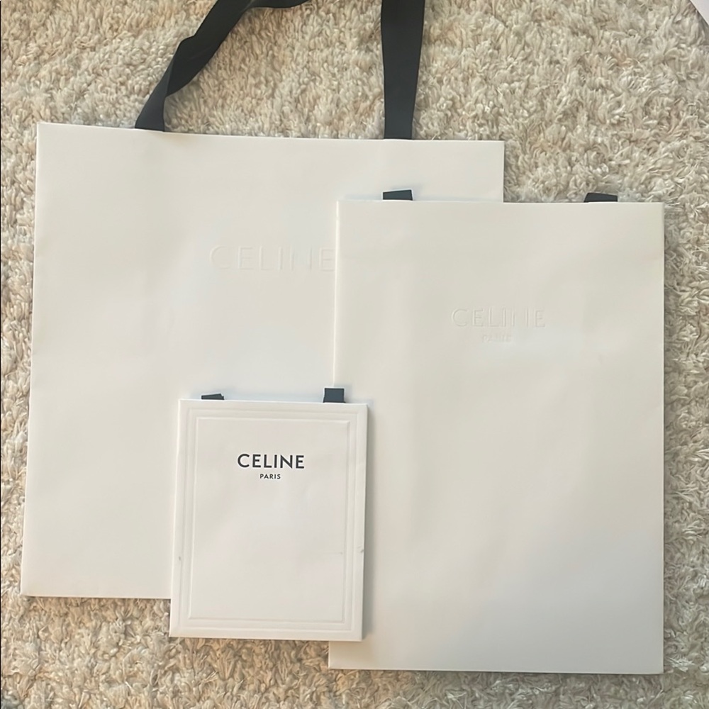 Celine White Shopping Bag Trio